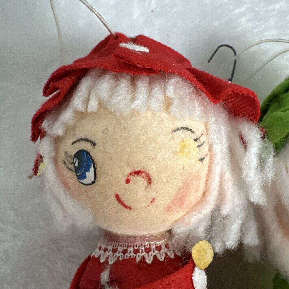 Vintage Christmas Ornaments Small Girl Dolls Styrofoam‎ Cottagecore Retro Decor - Picture 3 of 10
